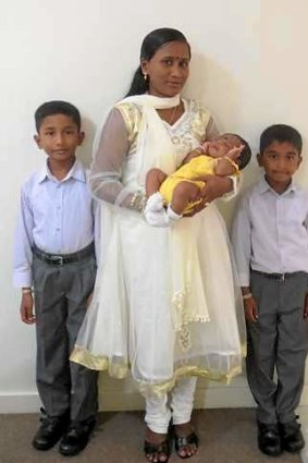 Before the fateful ruling: Ranjini and her children.