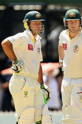 Captain's past and present: Ricky Ponting and Michael Clarke.