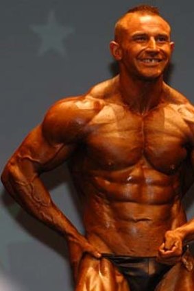 Adam Powell in a bodybuilding competition.