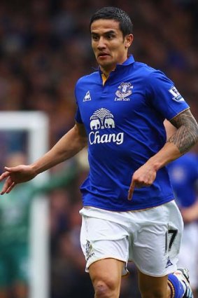 Chasing Wembley glory ... Everton's Tim Cahill.