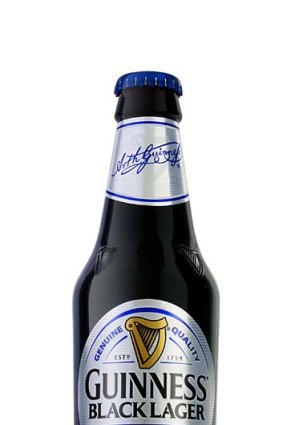 A bottle of the new Guinness Black Lager.