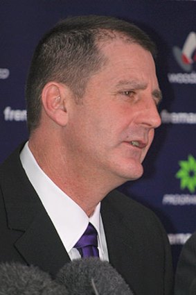 Ross Lyon at today's press conference.
