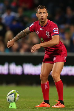 Taking aim: Quade Cooper lines up a penalty for the Reds.