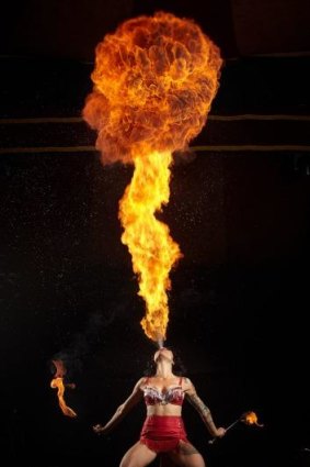 Fire-breathing: Limbo's Heather Holliday says the show places traditional cirque skills in a new context.