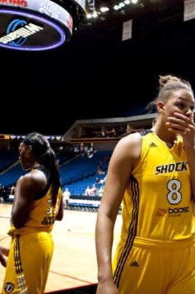 Losing streak: Liz Cambage joined Tulsa Shock in its first season out of Detroit.