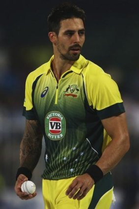 Killer glare: Mitchell Johnson is the most menacing bowler in the world. 