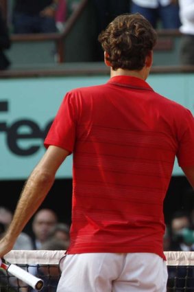 Too good ... the finalists shake hands after Nadal's win.