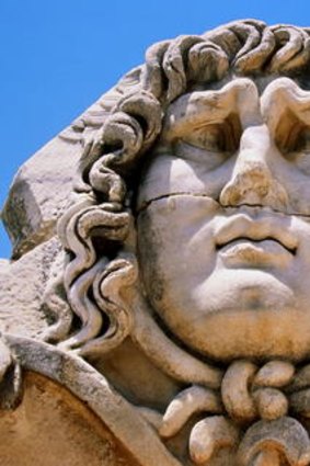 Medusa's head at the Temple of Apollo.