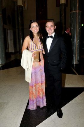 Attracting attention … Wyatt Roy with his partner, Hilary Weeks, outside Parliament House in June.