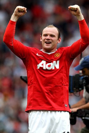 Wayne Rooney celebrates after Manchester United's 2-1win over Chelsea.