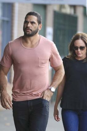 Upset: Greg Inglis and wife Sally.