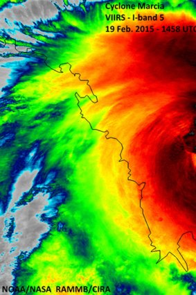 Infrared imagery of Marcia.