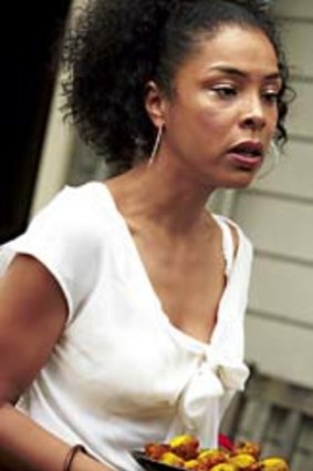 Not in our backyard … Aisha (Sophie Okonedo) and Hector (Jonathan LaPaglia) have it out.