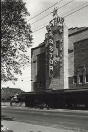 Astor on opening week in April 1936. Owner and builder Frank O'Collins stands out the front. A lawyer, he ran the Astor until about 1962. The original neon sign was blown away during a violent storm in the 1950s.