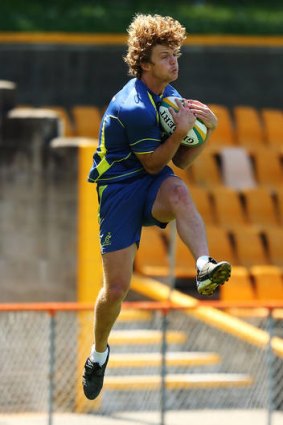 Nick Cummins trains at  Leichhardt Oval last week before his trip to France with the Wallabies.