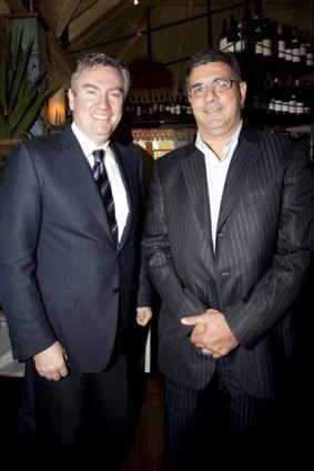 Eddie McGuire and Andrew Demetriou at the Stokehouse