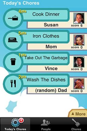 A screenshot of the Chore Hero app for iPhone.