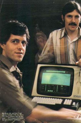 Digitised for sound ... Kim Ryrie (at left) and Peter Vogel with the Fairlight.