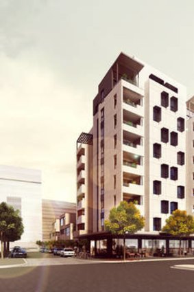 Artists impression of the 10-storey timber building to be built by Lend Lease.