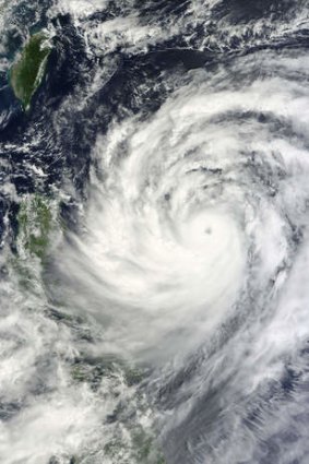This NASA Terra satellite image shows Typhoon Usagi nearing the Philippines and southern Taiwan.