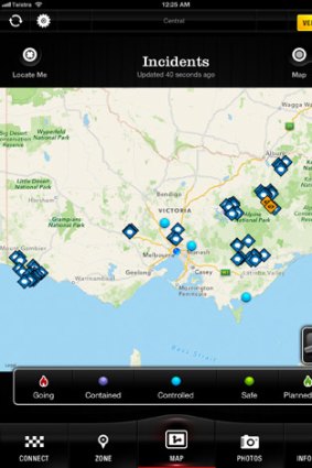 A screenshot of CFA fire app.