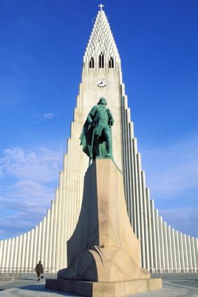 The Hallgrimskirkja church has dramatic graph-like columns.