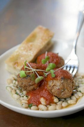 Expect twists on classics such as pork balls with beans served over the copper bar.