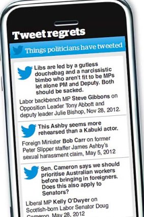 Slip-ups &#8230; politicians have criticised each other on Twitter, leading to the Liberals' alleged clampdown.