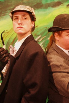 Amanda Watson, left, is Sherlock Holmes and Bree Vreedenburgh is Dr Watson in the comedy version of <i>The Hound of the Baskervilles</i>.