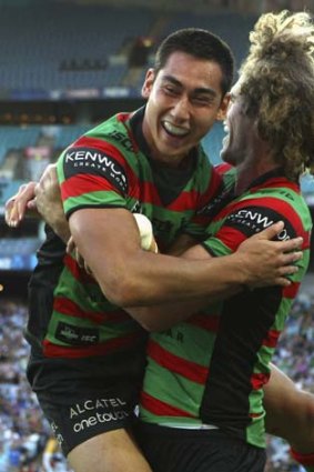 Shift ... Andrew Everingham, left, will replace Matt King, right, at centre for the Rabbitohs.