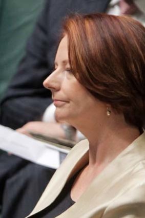 Caught up ... Julia Gillard.