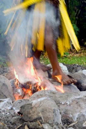 Cultural show ... Fijian fire-walking.