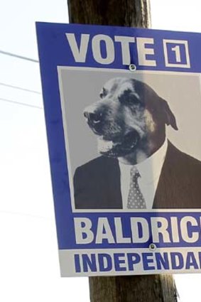 Political poster along Parramatta Road, Petersham.