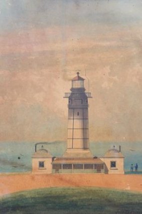 Macquarie Lighthouse designed by Francis Greenway, painted by John Bennett, ca. 1836 -1849.