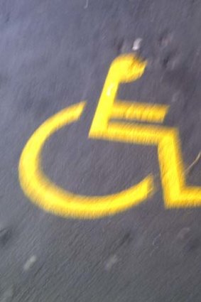 Manly Sea Eagles handicapped spot with recently painted symbol.
