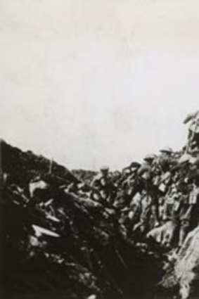 Australian infantrymen fighting from the trenches in France.