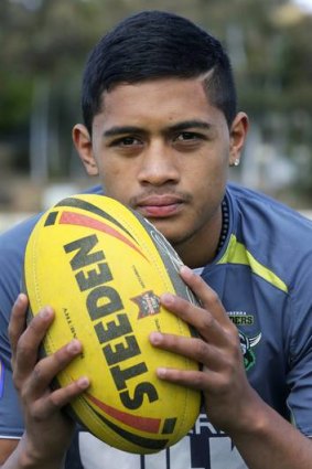 Raiders' Toyota Cup five-eighth Anthony Milford at Raiders HQ yesterday.
