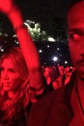 Not impressed: Marlon Wayans captured Delta Goodrem dancing at a Jay Z and Beyonce concert.