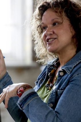 Leah Purcell in rehearsals for Brothers Wreck at Belvoir, which she directs.