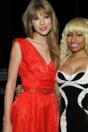 In happier times: Fellow Twitter feuders Taylor Swift and Nicki Minaj.