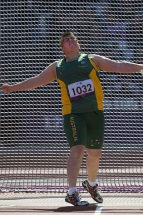 Australia's Katherine Proudfoot competes in the women's discus throw.