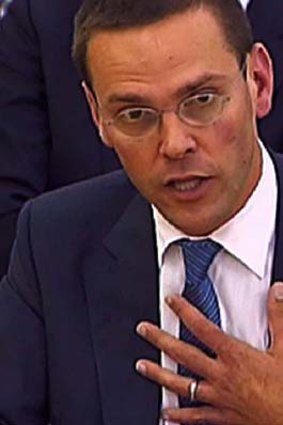 News International Chairman James Murdoch giving evidence to a Parliamentary Select Committee.