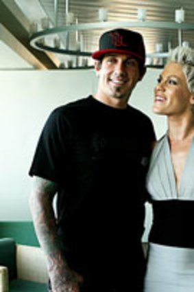 Re-united ... Carey Hart and Pink.
