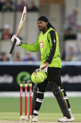 Out of action: Injured batsman Chris Gayle's big hitting has been sorely missed.