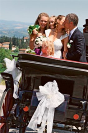 Like a horse and carriage … Emily Shera and Ramon Pollach's Tuscan wedding.