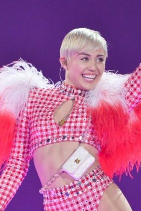 Miley Cyrus performing in Toronto, Canada.