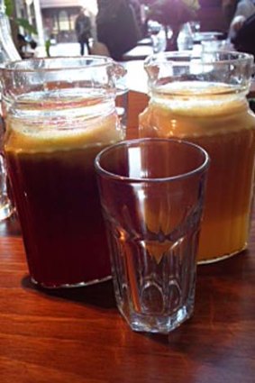 Dinky and delicious ... the juice jugs at Youeni.