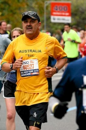 Ninefold chairman Peter James competes in the 2007 New York Marathon.