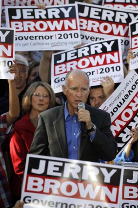 Democrat Jerry Brown is leading the race to be governor of California.