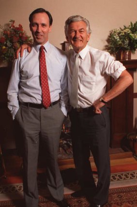 The rivalry between Paul Keating, left, and Bob Hawke has continued long past their time in government.